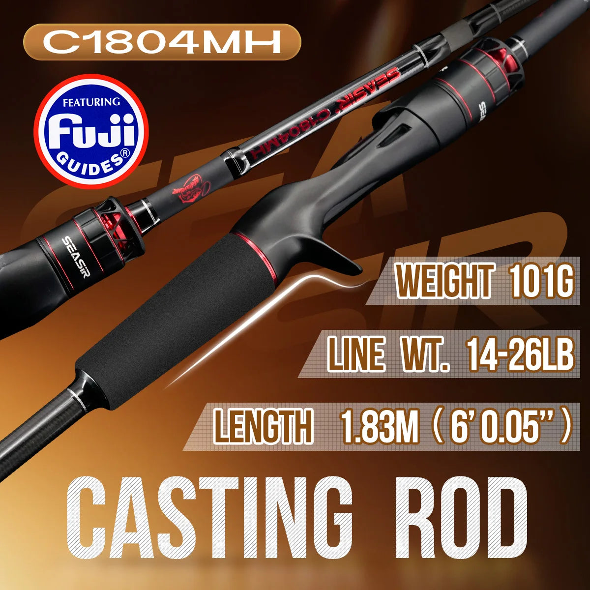 Seasir Salminus XF M/MH Spining&Casting Fishing Rod FUJI O Guide Rings 1.83M Drag 7-9KG 4-Piece Heavy Power All-Round Travel Rod