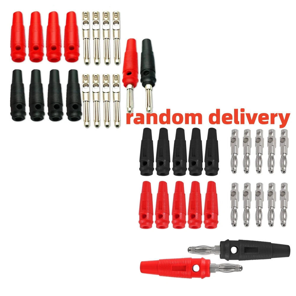 10pcs 5pairs 4mm Banana Plugs 32A High Current Screw Type Banana Plug Male Connectors Adapters