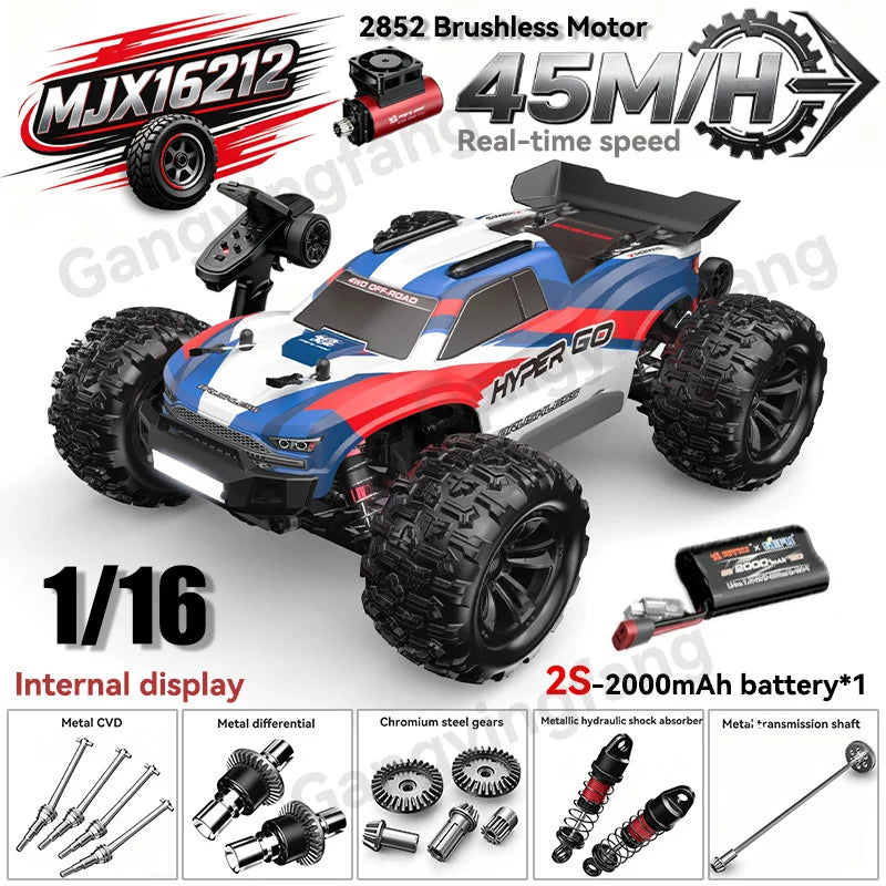 HYPER GO MJX14303 14304 1/14 Scale Brushless RC Car 2.4G Remote Control 45km/h High Speed Off-road 4WD RC Truck Hobby Toy