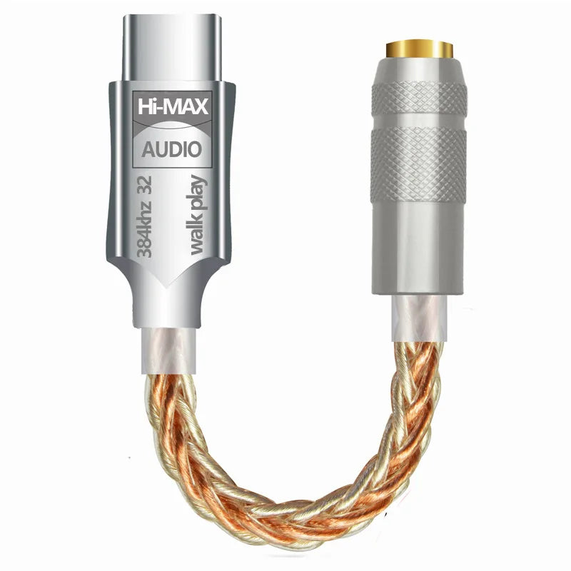 Enjoy premium sound quality with this Type-C to 3.5mm HiFi DAC earphone amplifier—USB-C audio decoder and AMP adapter for crystal-clear audio on the go!