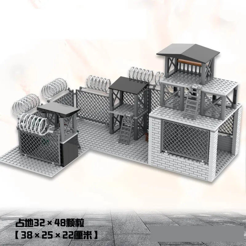 DIY WW2 Battlefield Bunker Bricks WW2 Military War Construction Compatible Figure Building Block Toys For Children Friends Gift