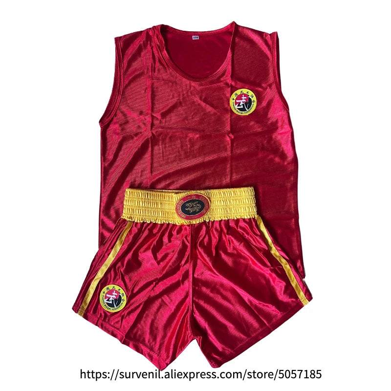 Muay Thai Shorts Quick Dry Boxing Clothes Men Women Kids Sanda Wushu Uniform Gym Martial Arts MMA Suit Boxing Shorts and Vest