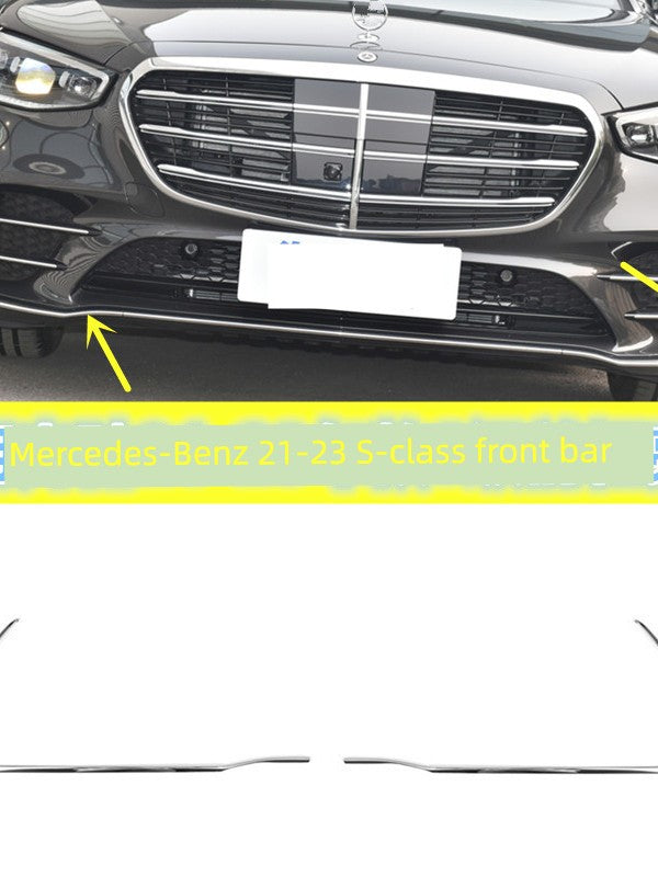 Applicable to Mercedes-Benz S-Class W223 Front Bumper S450ls500ls400 Front Bumper Highlight Strip Trim Electroplating Strip Front Lip Highlight Strip
