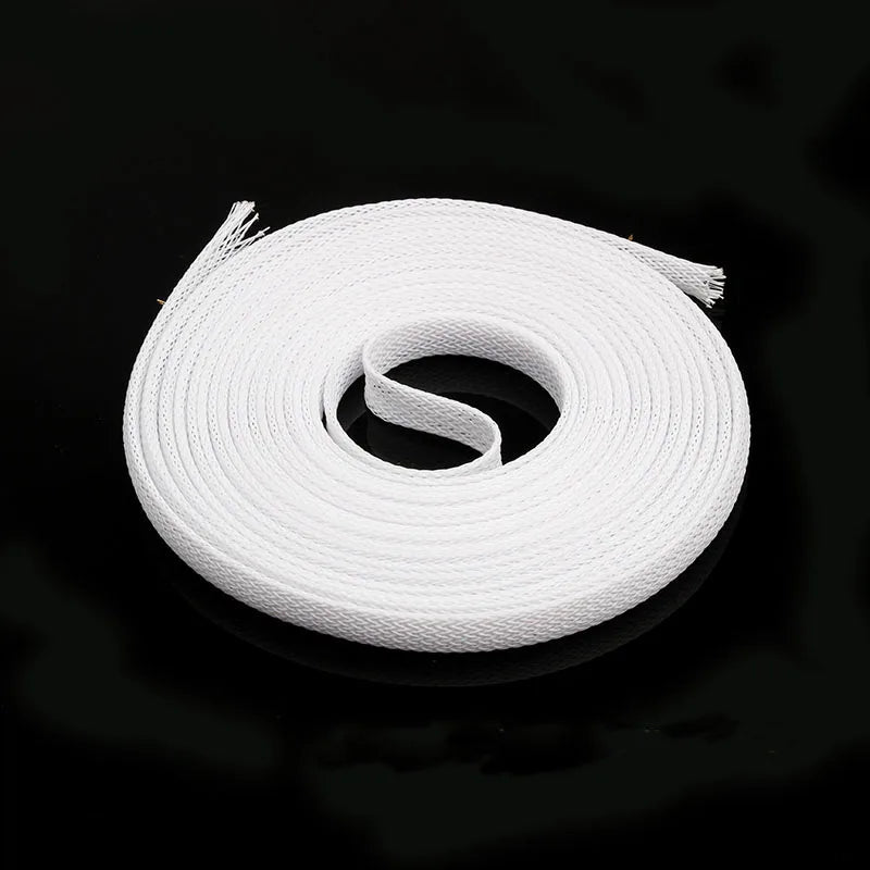 Protect your cables with this insulated white braided sleeving—made from tight, expandable PET nylon for durable, retardant wire gland and cable protection!
