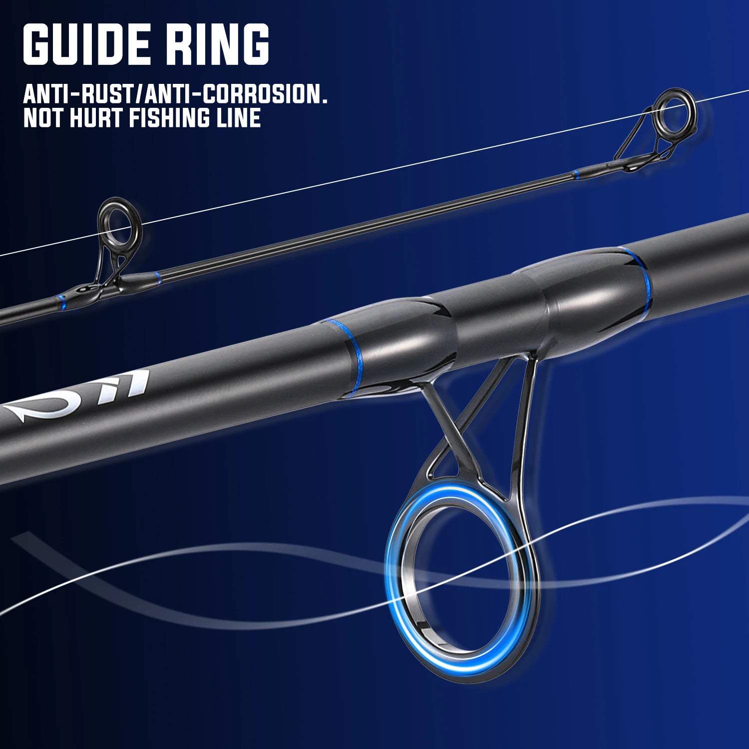 Sougayilang 3-Piece Long Casting Rod High Tonnage Carbon Fiber Lightweight Tough Non-Slip Grip 12-40lb Line Wt. Big Game Fishing