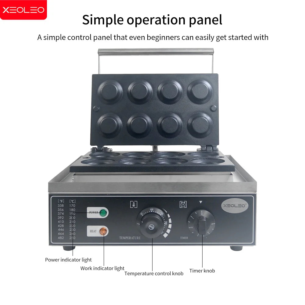 XEOLEO Electric Egg Tart Maker Machine 1550W 8 Pcs Egg Tart Skin Making machine Cupcake Waffle Maker Non-stick Coating