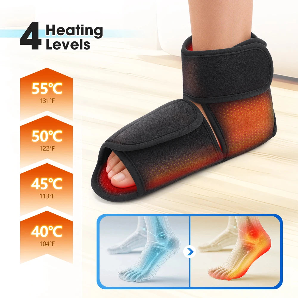 Electric Ankle Foot Massager Vibration Hot Compress Smart Air Pressure Multifunctional Brace Support Relaxation