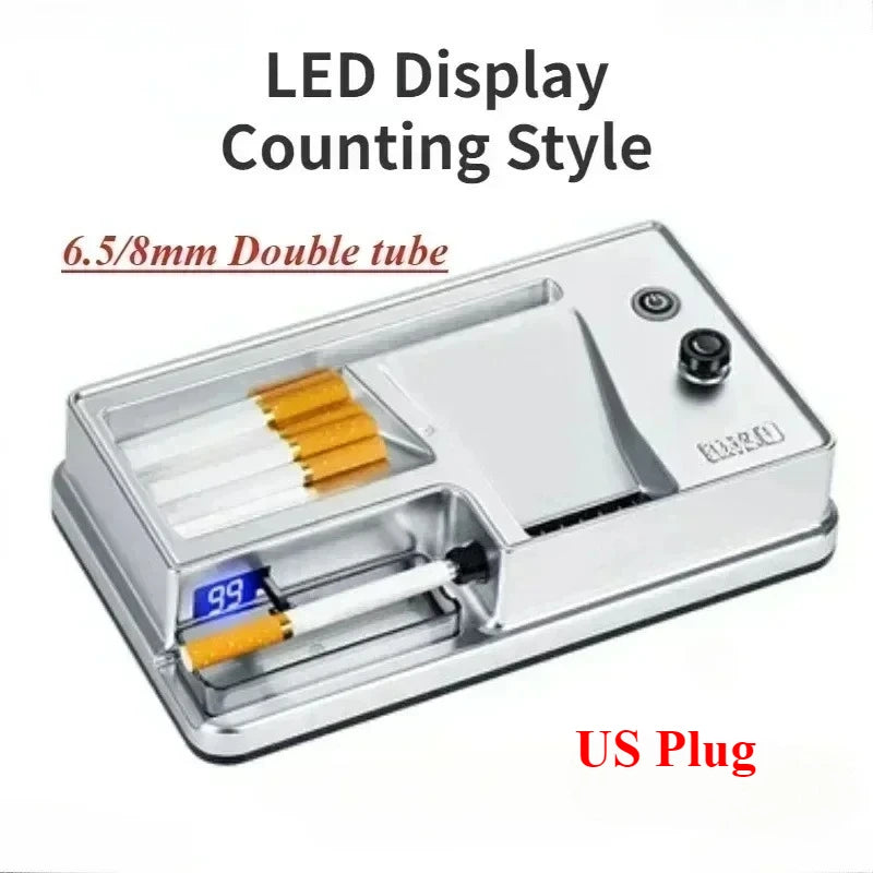 Auto Cigarette Maker Tools Hot Infrared Electric Cigarette Rolling Machine 6.5/8mm Dual-use Tube Injector Roller Tobacco Filling
