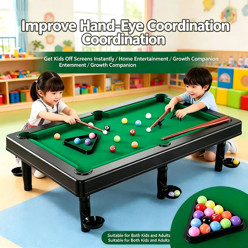 Billiards Toy Table, Home Use Indoor Mini Desktop Billiards Table, Ideal for Children and Families to Engage in Interactive Play