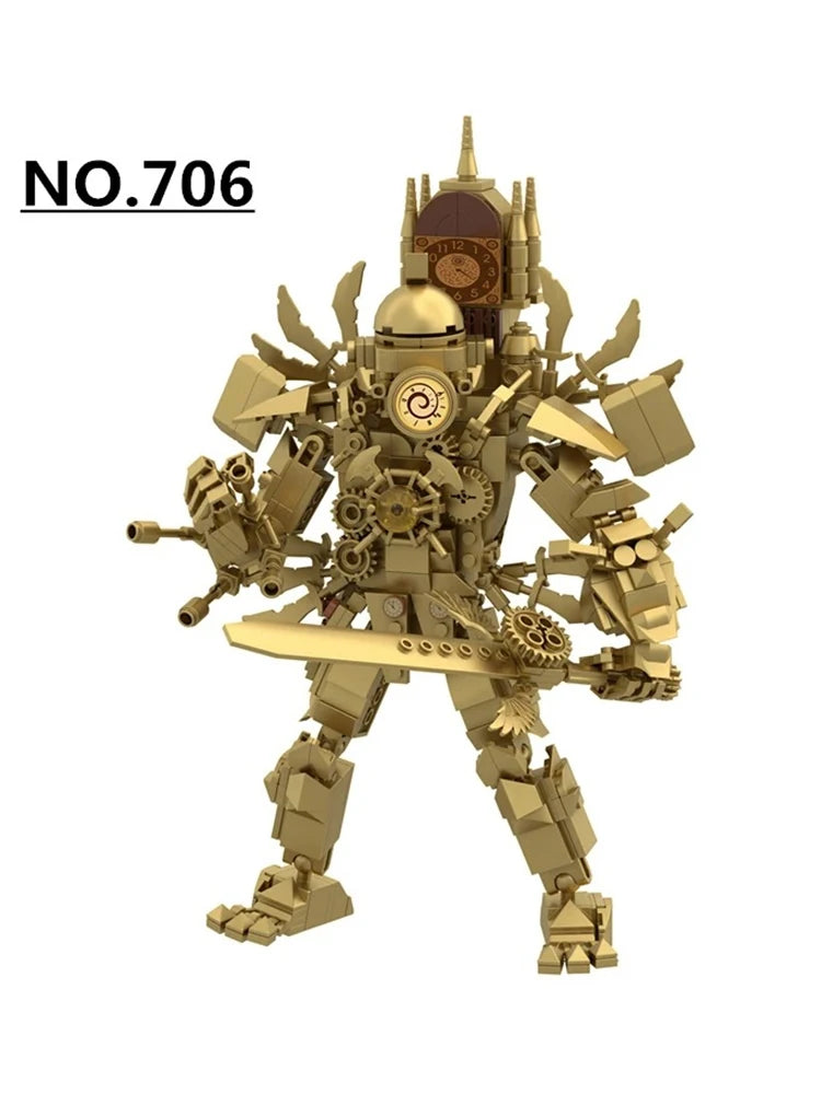 Moc Skibidi Toilet Action Figures Model Building Blocks Camerman Titan Speakerman Surveillance Man TVMan Boys Toys For Kids Gift