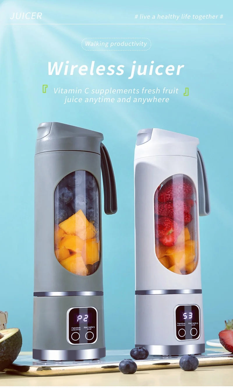 8-blade USB charging, smoothie, kitchen ingredient processor, portable juicer, 3-speed adjustable multi-function mixer juicer