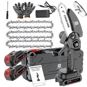 Mini Chainsaw Cordless 6 inch: Electric Chainsaw Battery Powered, Brushless Chain Saw with Auto Oiler, 1/2pcs Battery, Handheld Saw for Tree Branch Wood Cutting,Gardening Tools for Men Dad