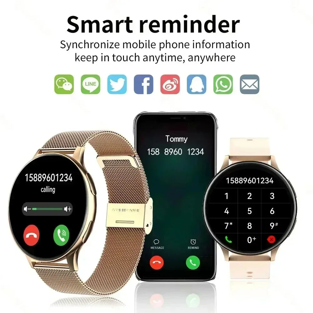 Track your sleep and stay connected in style with this round-display smartwatch for men and women, compatible with iOS and Android!