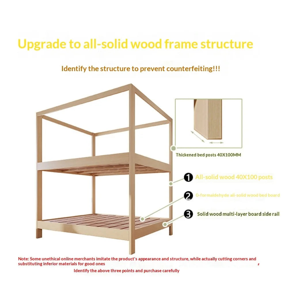 Bunk Bed with Separate Privacy Areas for Brother & Sister, Double Layer Bed for Adults, Noise-Free Partitioned High Low Bed