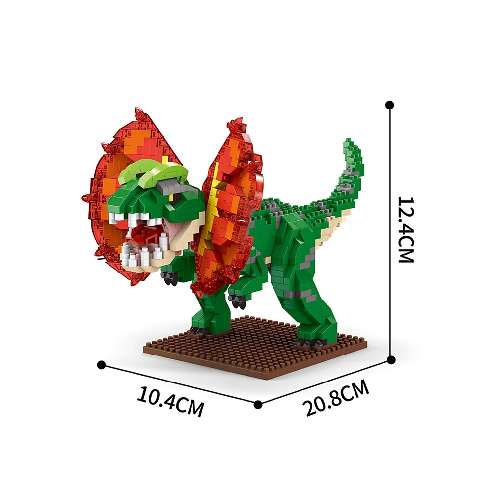 KNEW BUILT Stegosaurus T-rex Micro Mini Building Block Toys-Create Dinosaur Word,Festival Gift for Kids,Puzzle DIY Assembly Toy