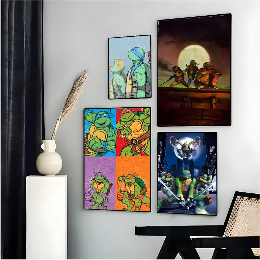 Classic Teenage Mutant Ninja Turtles Poster Posters Retro Kraft Paper Sticker DIY Room Bar Cafe Aesthetic Art Wall