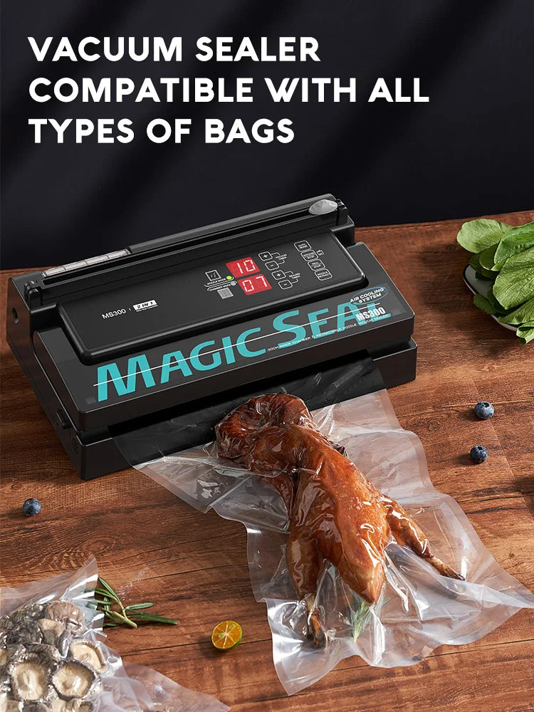 Vacuum Sealer Machine MAGIC SEAL MS300 for Food Plastic Packaging Sealer Mylar Bags Sealer Sealing machine Automatic Manual Mode