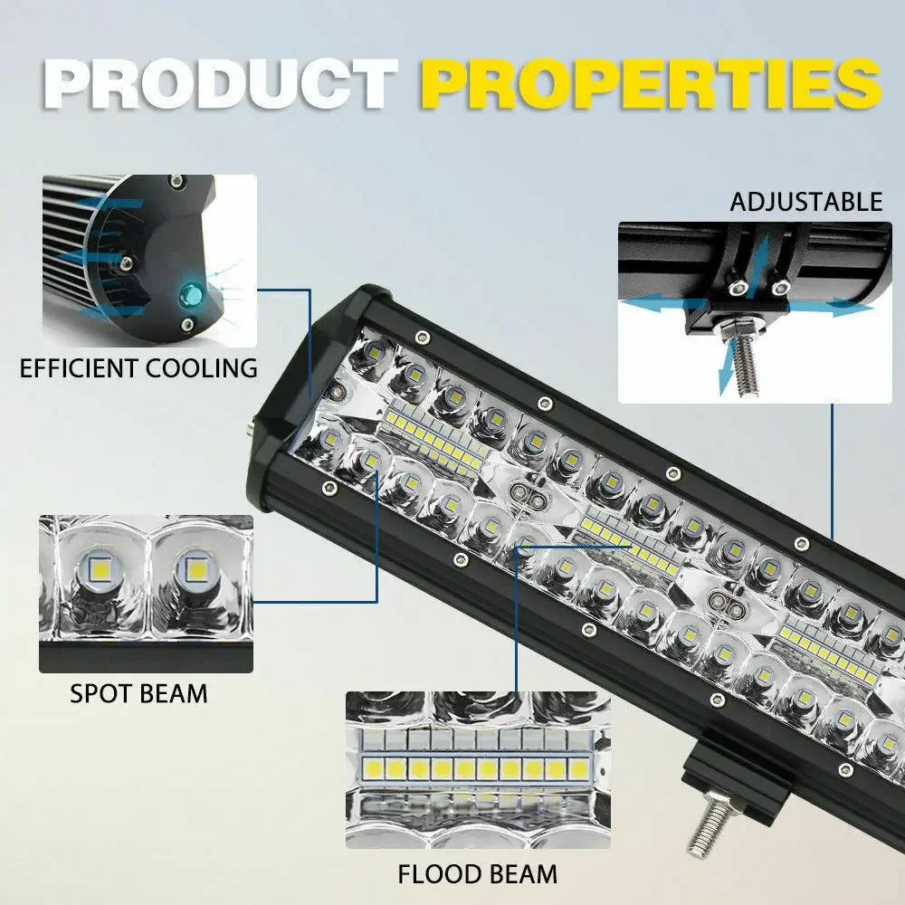 NLpearl 120W 420W 600W LED Bar Work Light for Tractor Boat Off-Road Truck Suv Atv Spot Flood Combo 12V 24V Led Working Lights