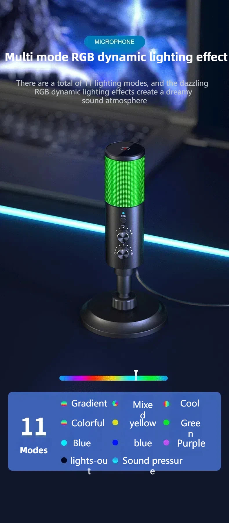 Capture crisp, clear audio with this USB condenser microphone featuring advanced noise cancellation—perfect for streaming, recording, and professional use!