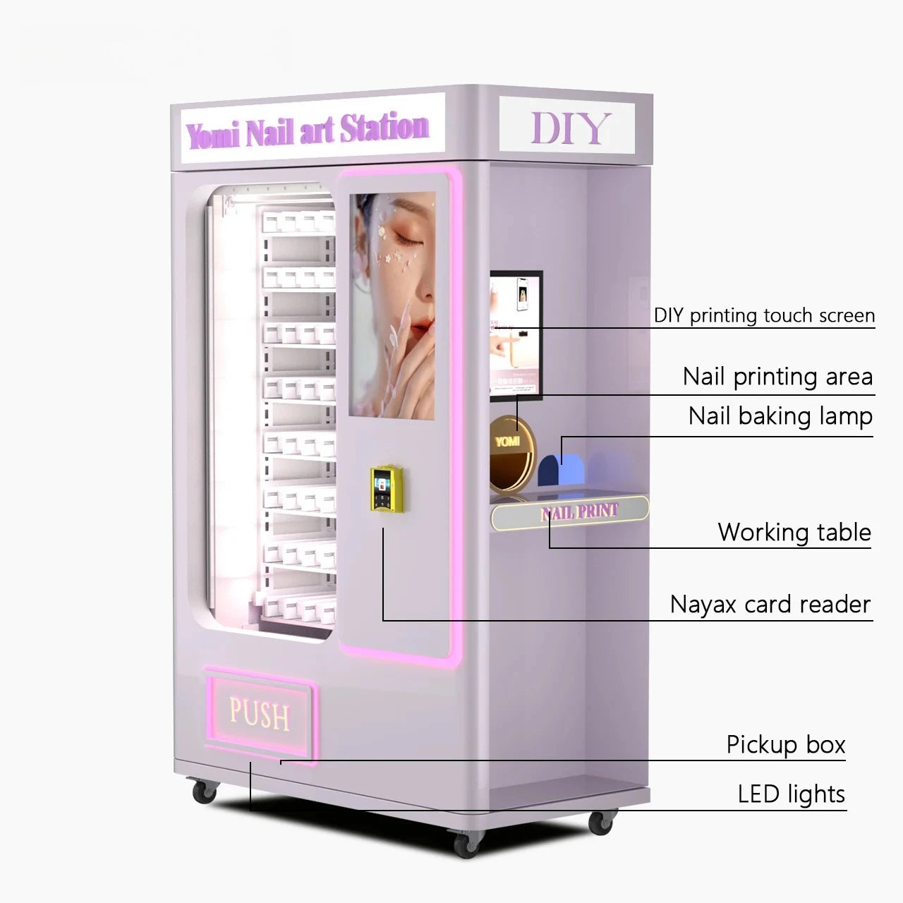 3D Smart Nails Printer Vending Machine Self Service Nail Art Machine With Automatic Nail Printer Machine