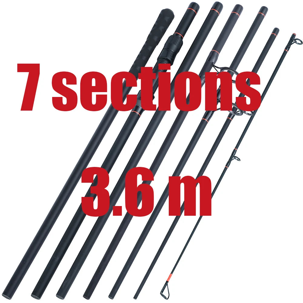 Sougayilang 3.0M/ 3.6M 6/7 Sections Carp Fishing Rod Feeder Hard Carbon Fiber Fishing Rod Travel Fishing Pole Fishing Tackle