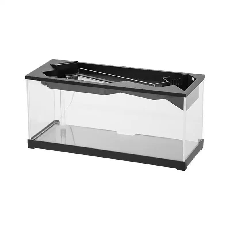 Small Fish Tank Acrylic Clear Desk Aquarium with Filter Fish Tank Starter Kits with Air Pump for Tabletop Living Room Studio Dec