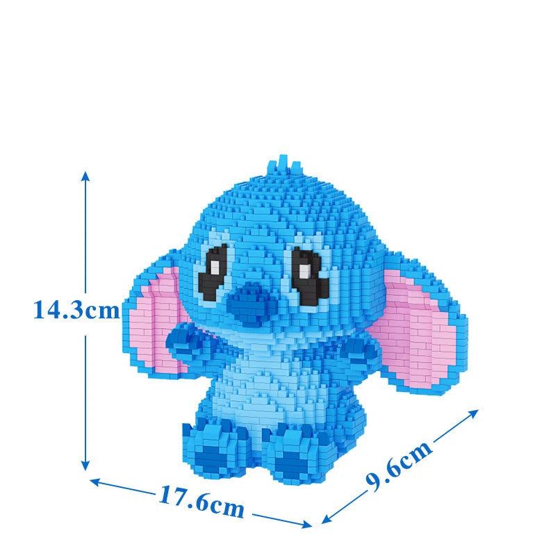 Funny Anime Figure Interstellar Stitch Blocks Small Particles Building Blocks Assembled Puzzle Block Toy Children Christmas Gift