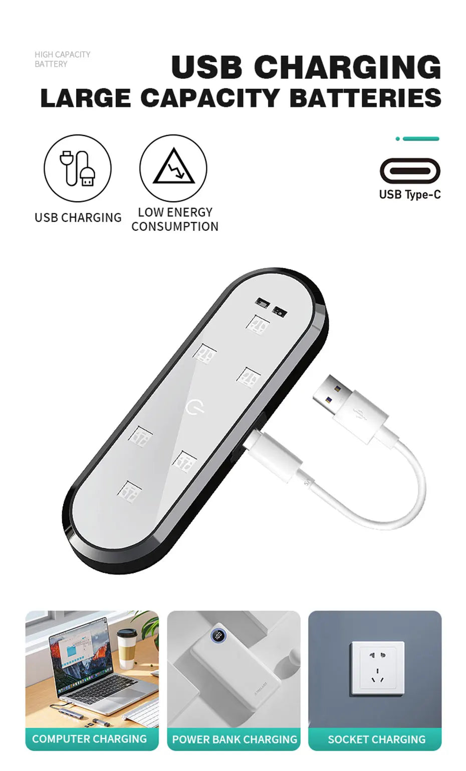 BLALION Car Door Lights LED Welcome Light Magnetic Control USB Charging Auto Open Door Safe Anti-collision Emergency Signal Lamp