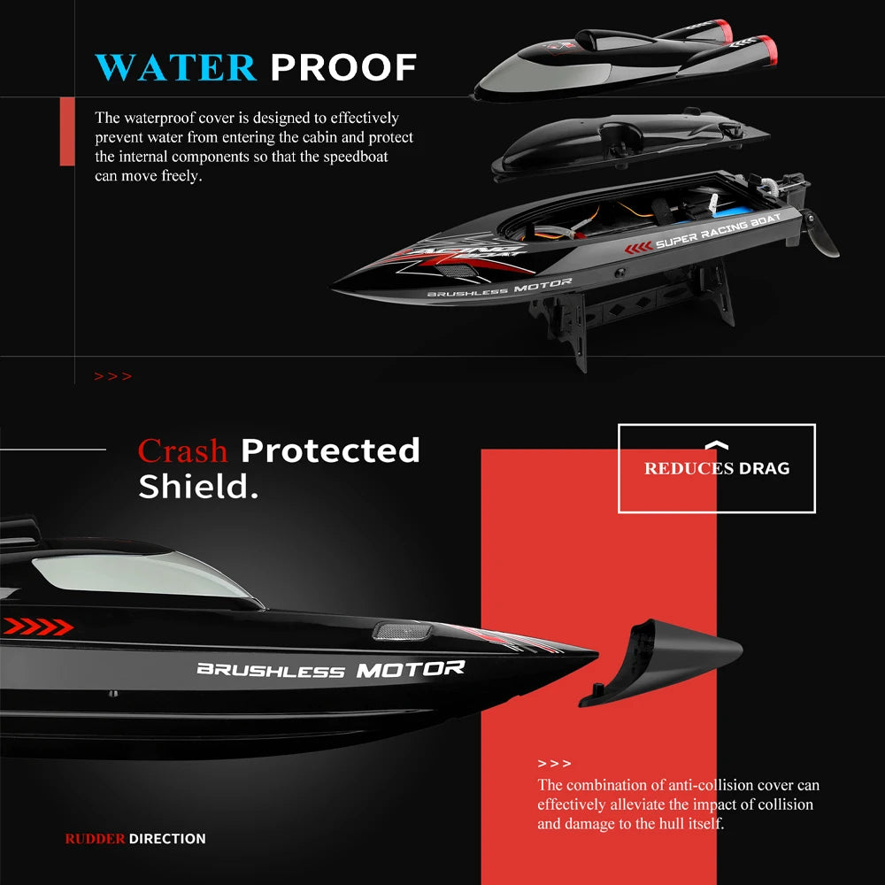 WLtoys WL916 WL912-A RC Boat 2.4Ghz 55KM/H 35KM/H High Speed Racing Watercraft Remote Control Speedboat Model Toys Birthday Gift