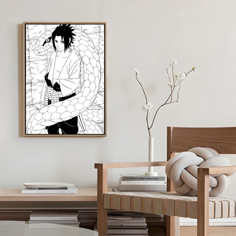 Naruto Decorative Painting Frameless Anime Cartoon Printing Uchiha Sasuke Poster Room Decoration Canvas Mural Holiday Gifts