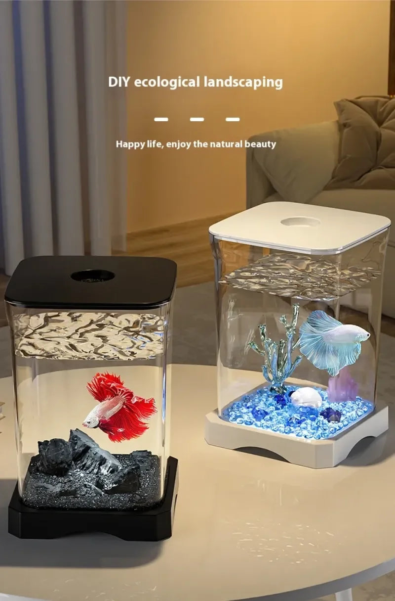 4K High-definition Desktop Fish Tank Acrylic Fish Tank Detachable Transparency Small Tank Multipurpose Amphibian Feeding Box