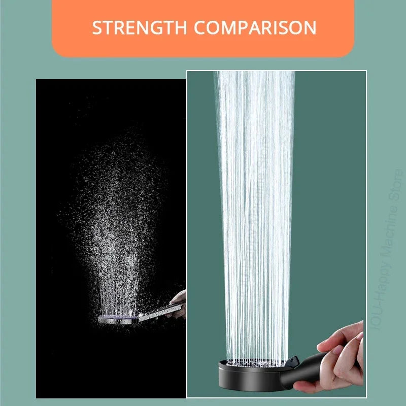 Black 5 Modes Shower Head Adjustable High Pressure