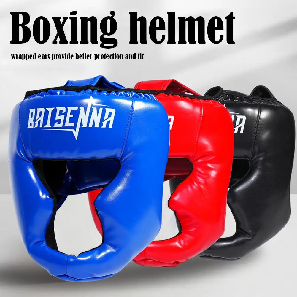 Kick Boxing Helmet for Adult & Kids PU Muay Thai Equipment Headgear Guard Training Taekwondo Head Boxing Sparring Gym