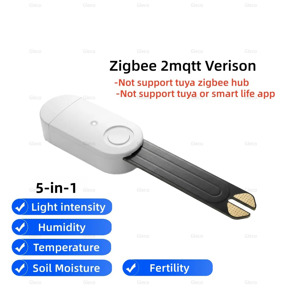 3-in-1/4-in-1 Zigbee Soil Moisture Sensor Humidity Meter Temperature Tester Light Detector Work With Tuya Smart Life 2MQTT HA