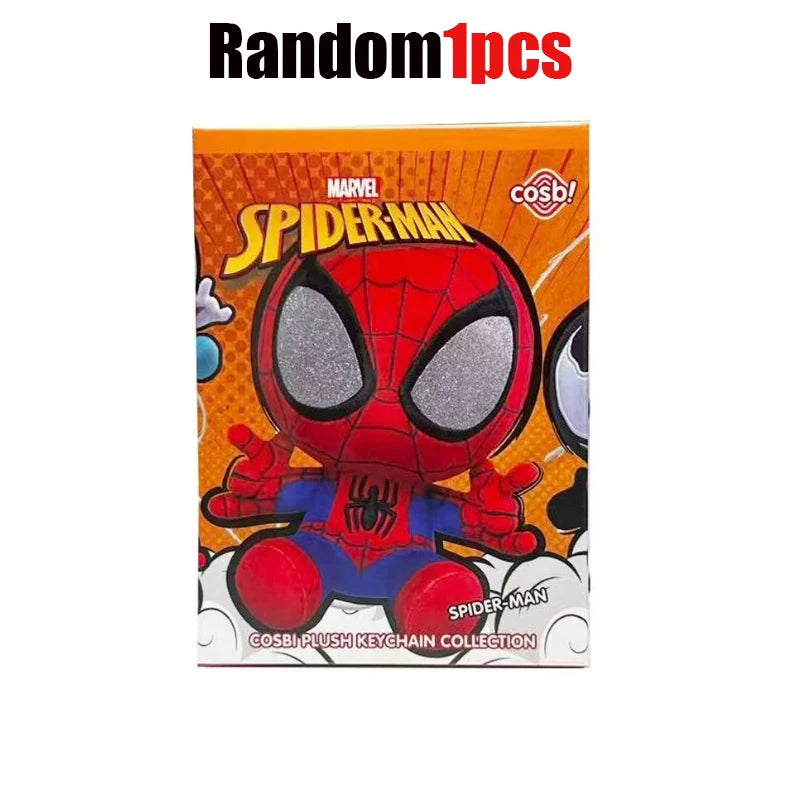 Spider Man Series Blind Box Cosbi Plush Anime Peripheral Figurines Backpacks Pendants Ornaments Surprise Gift for Boys