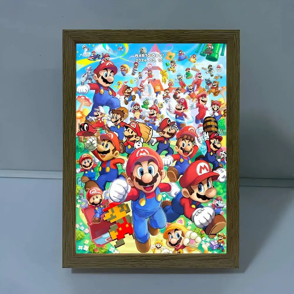 Game Super Mario Self-adhesive Art Poster Retro Kraft Paper Sticker DIY Room Bar Cafe Stickers Wall Painting