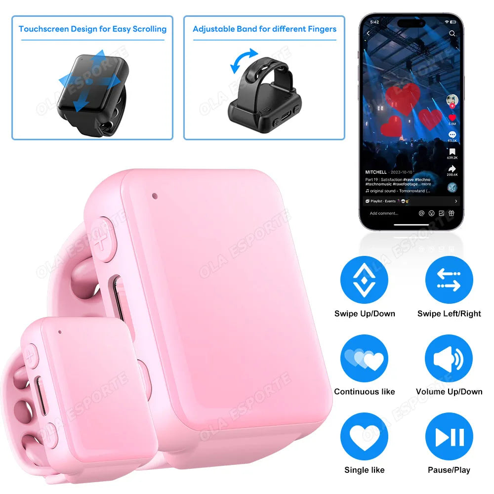 Multifunctional Ring Remote Control Smart Ring Video Camera control, Document remote control,Smartring Men Women for Android IOS