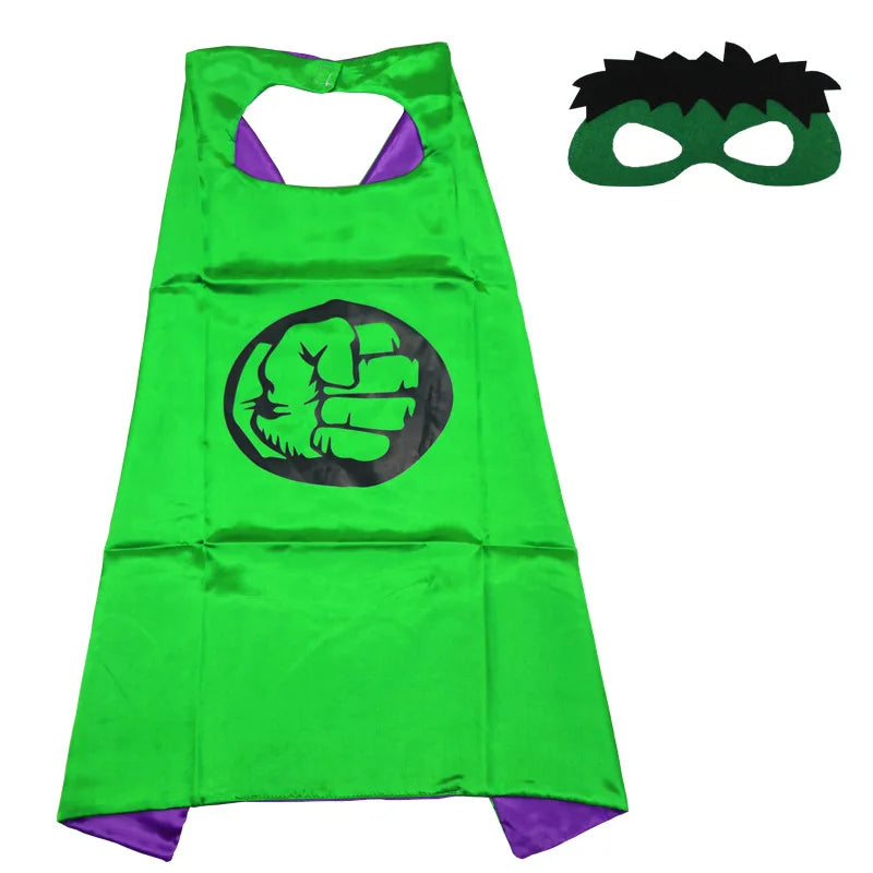 Super Hero Masquerade Mask Cape Cloak Anime Spider Man Batman Cloak Action Captain America Figure Toys Cosplay Child Party Gifts