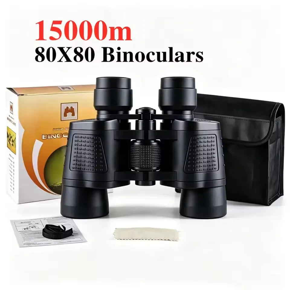 Professional Binoculars 80X80 Long Range 15000m HD Telescope Low Light Night Vision for Hunting Camping Hiking Trave Sports
