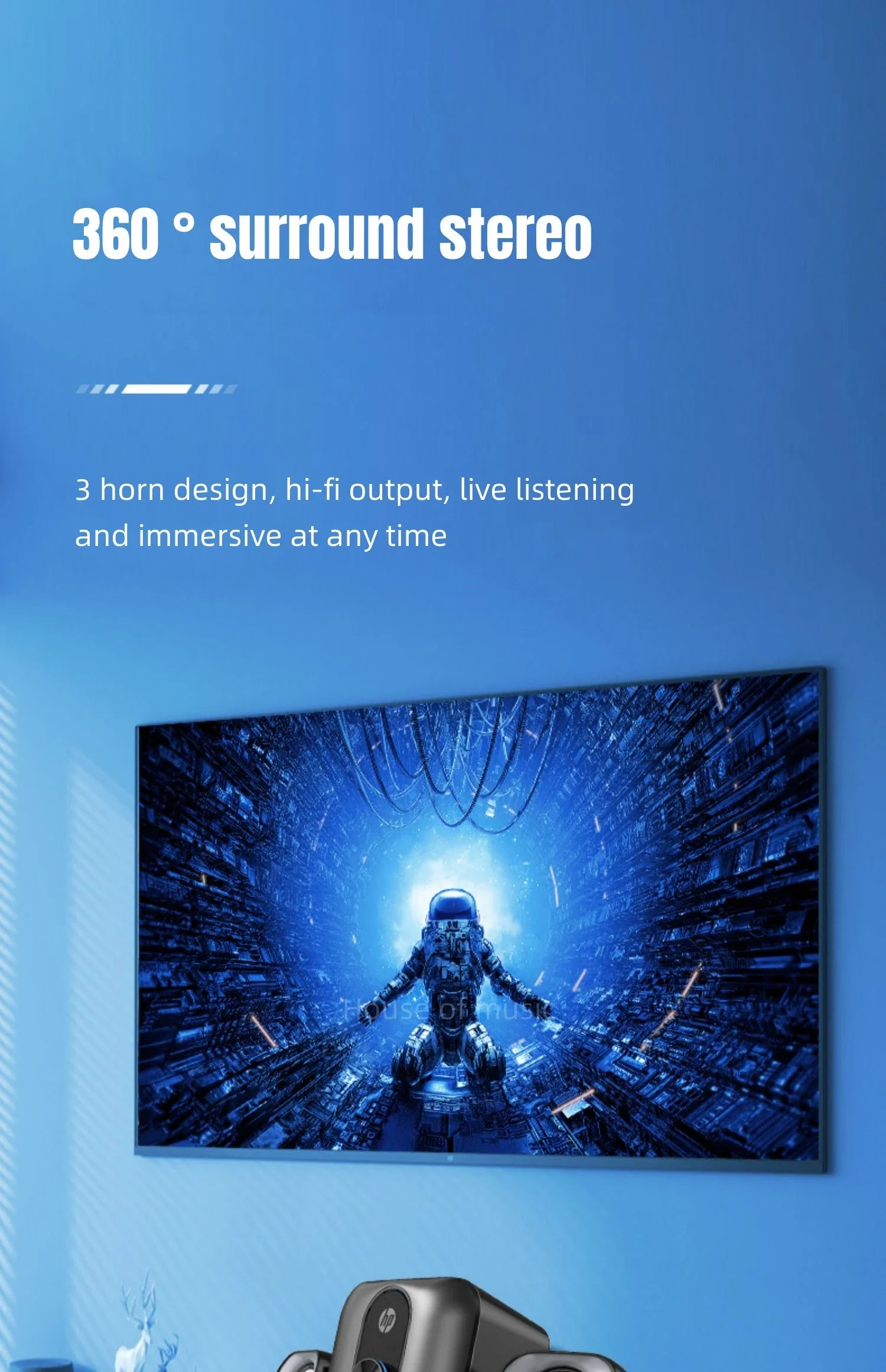High Quality Desktop Computer Game Speakers Stereo Subwoofer Audio HP Home Laptop 2.1 Wired Multifunctional Computer Loudspeaker