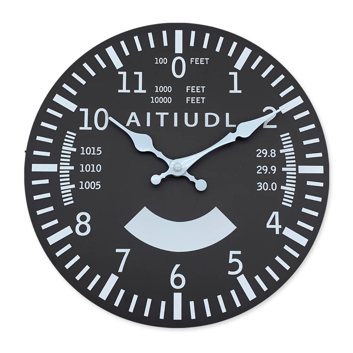 Creative Airplane Altitude Indicator Pattern Wooden Wall Clock for Living Room, Bedroom, Kitchen, Home Decoration, Silent Quartz Clock, Holiday Gift, 10 Inches, 12 Inches 14inch 16inch (No Battery)