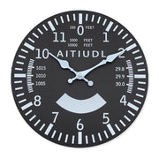 Creative Airplane Altitude Indicator Pattern Wooden Wall Clock for Living Room, Bedroom, Kitchen, Home Decoration, Silent Quartz Clock, Holiday Gift, 10 Inches, 12 Inches 14inch 16inch (No Battery)