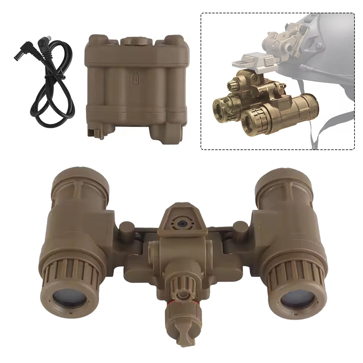 Tactical AN/PVS31 Night Vision Goggles Dual-Tube Binocular NVG Dummy Props Helmet No Function Model with L4G24 Helmet Mount