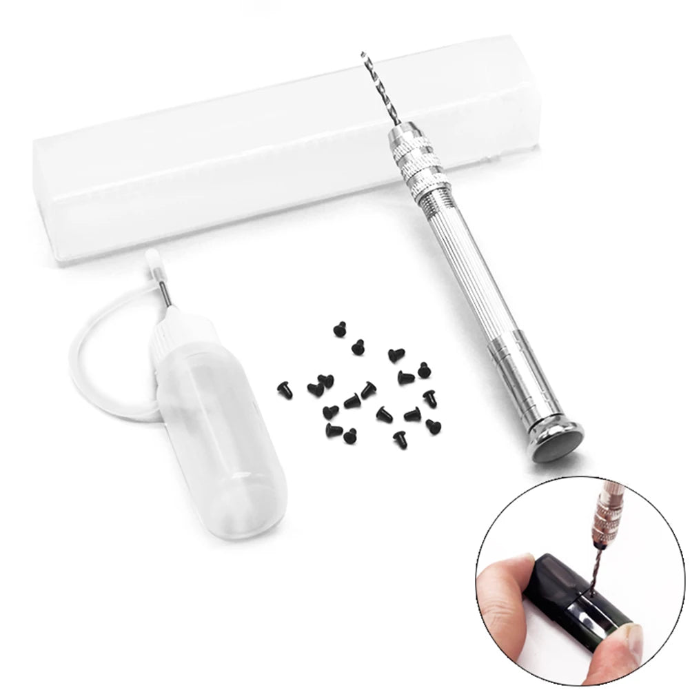 DIY Woodworking Drilling Rotary Tools Manual Aluminum Alloy Micro Hand Drill Non-slip Handle with 10pcs Drill Bits