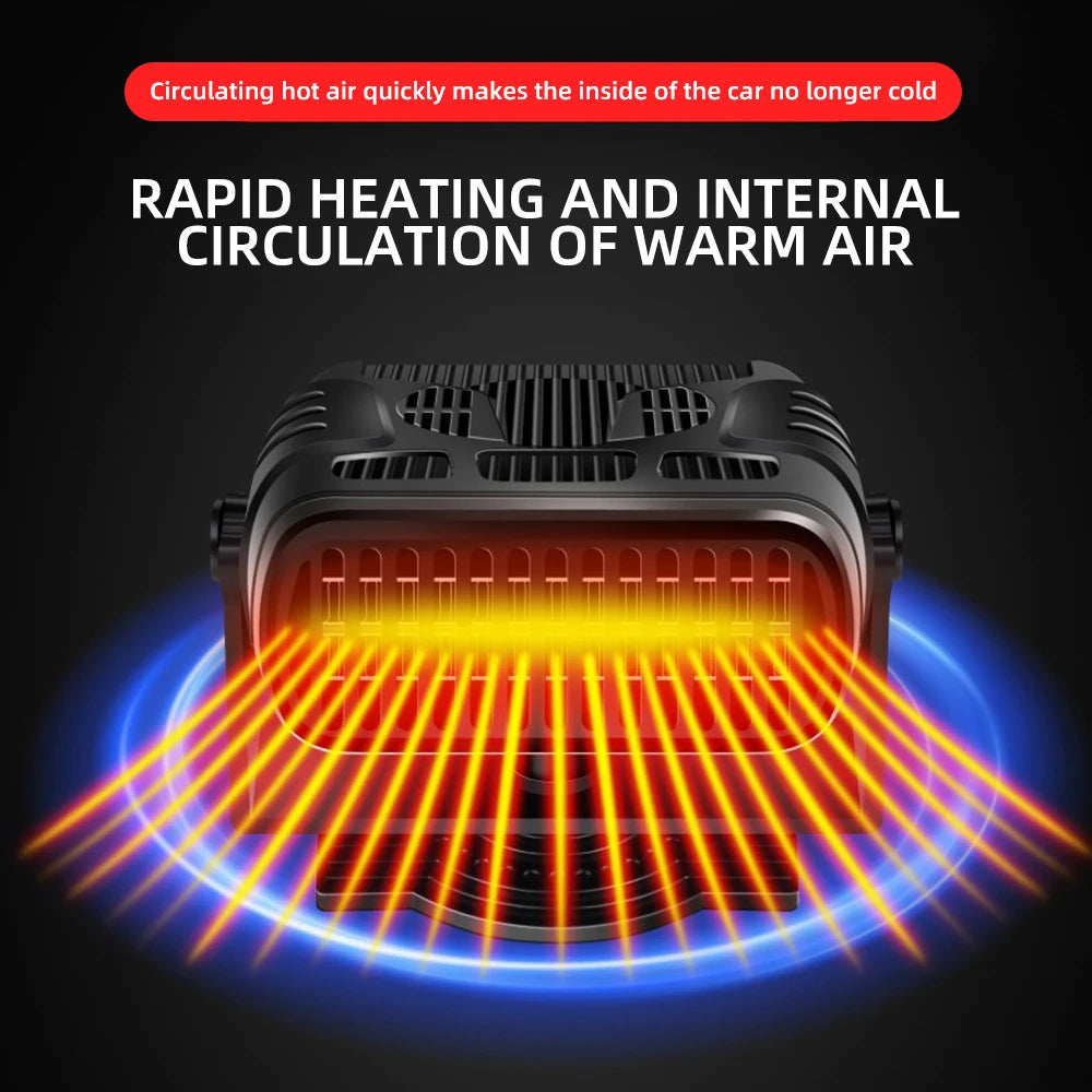 2 IN 1 Car Cooling & Heater Fan 12V 120W 24V 200W Auto Windshield Anti-Fog Electric Heating Dryer Defogging Demister Defroster