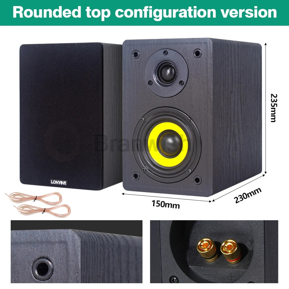 120W High-power High-fidelity Speaker Home HIFI Fever Passive Audio Home Theater Bookshelf Desktop Surround 4 Inch Speakers