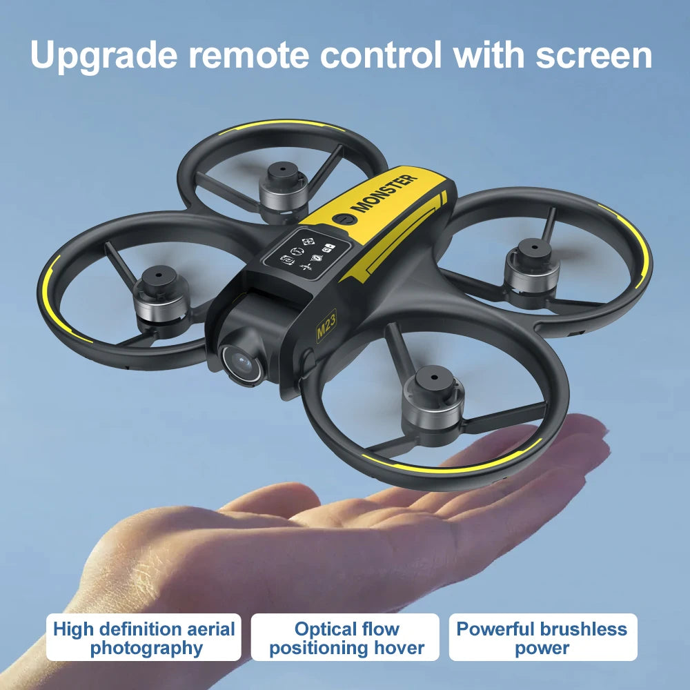 The new drone features a 4.5-inch display screen, one-click rolling, and dual-camera optical flow intelligent positioning