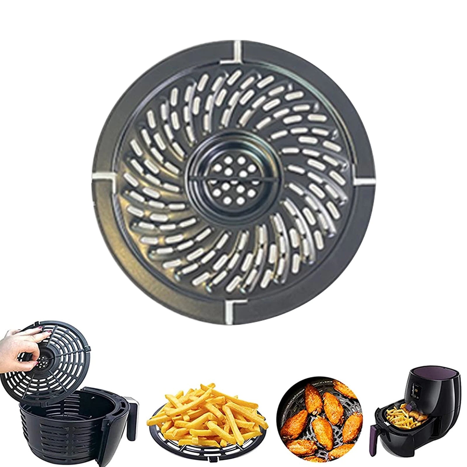 Air Fryer Basket Replacement Grill Air Pan for Power Dash Parts Crisper Plate Non-Stick Fry Pan Kitchen Airfryer Accessories