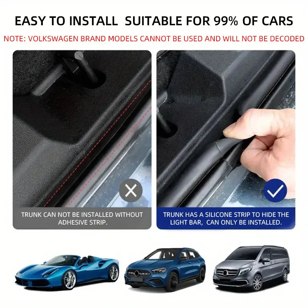 Automatic Led Trunk Light 4.2M Automatic Sensor Car Trunk Light Strip with Dynamic Flowing Illumination for Universal Fit 12V