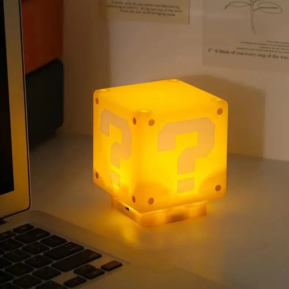 LED Question Mark Brick Night Light With Music USB Charging Desk Lamp Light Birthday X-mas Gifts